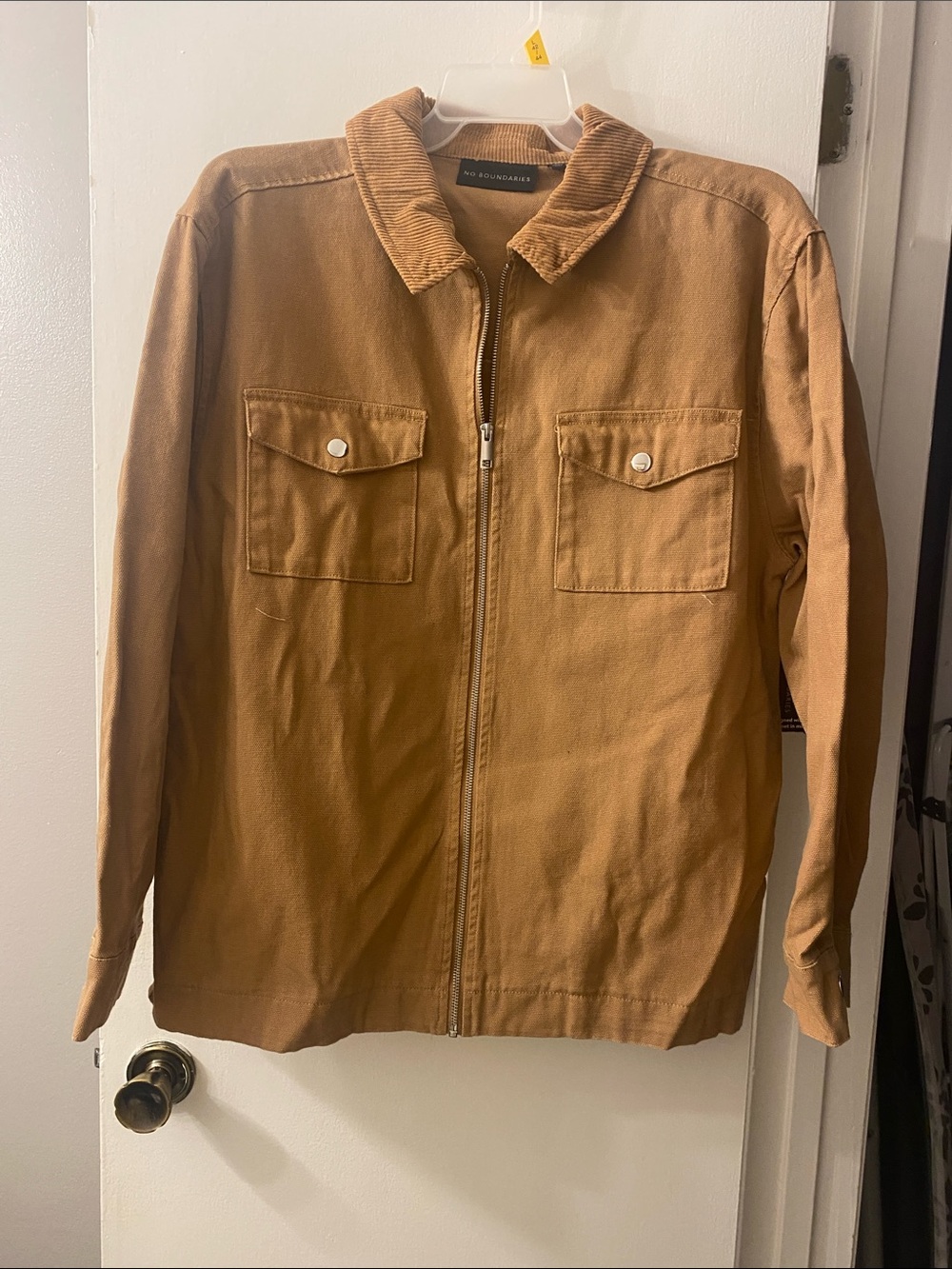 No Boundaries Men's Brown Zip-Front Shirt Jacket